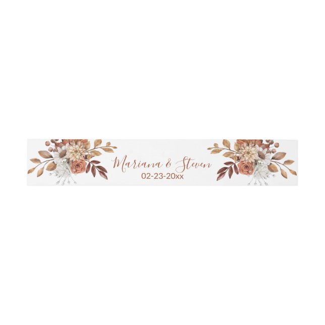 Fall Floral Bouquet Invitation Belly Band (Flat)