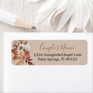 Fall Floral Bouquet on Taupe Label