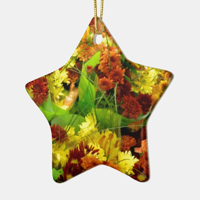 Fall Floral Bouquets Ceramic Tree Decoration (Left)