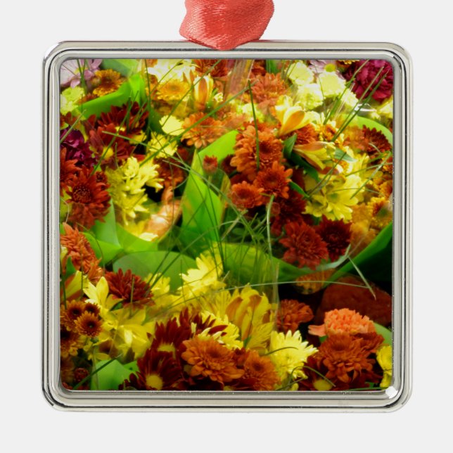 Fall Floral Bouquets Metal Tree Decoration (Front)