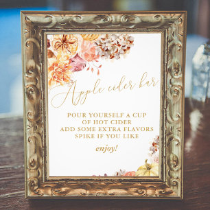 Fall Floral Bridal Shower Apple Cider Photo Print