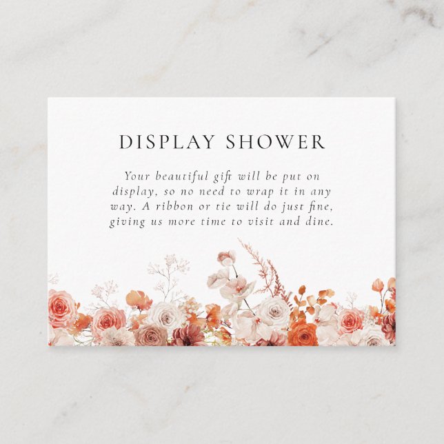 Fall Floral Bridal Shower Enclosure Card (Front)