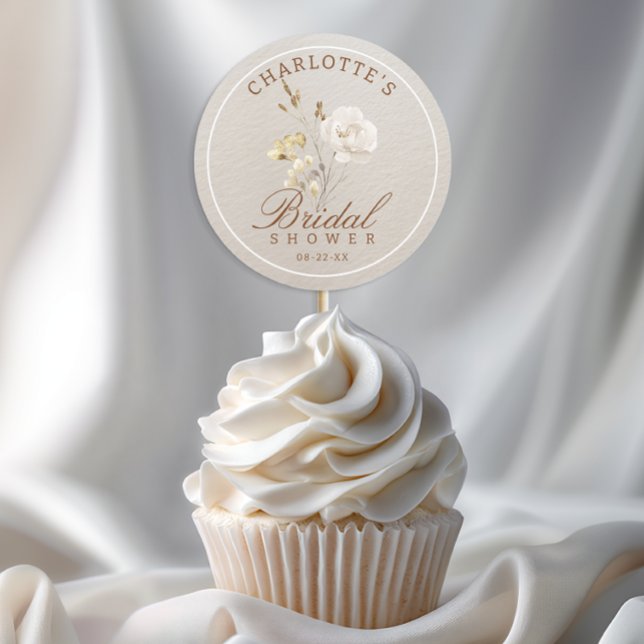 Fall Floral Bridal Shower Favour Sticker (Bridal Shower Sticker)