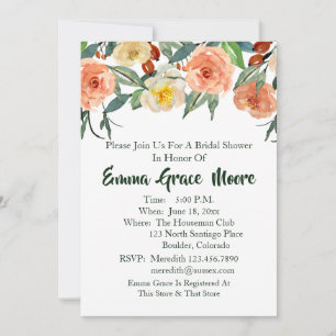 Fall Floral Bridal Shower Invitation