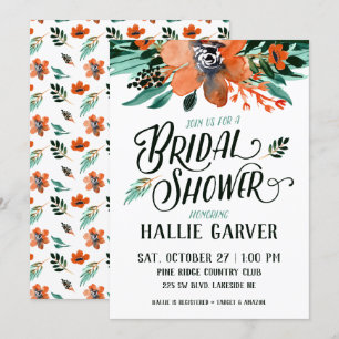 Fall Floral Bridal Shower Invitation