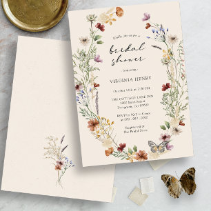 Fall Floral Bridal Shower Invitation