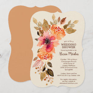 Fall Floral Bridal Shower Invitations