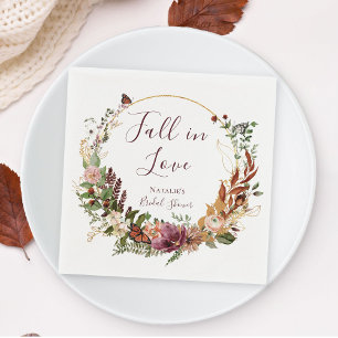 Fall Floral Bridal Shower Napkin