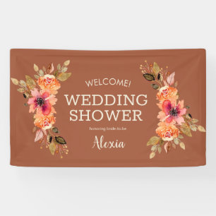 Fall Floral Bridal Shower Terracotta Banner
