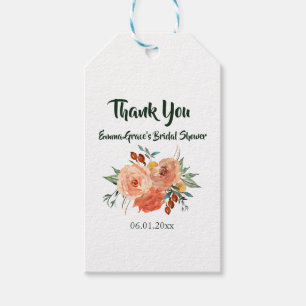 Fall Floral Bridal Shower Thank You Gift Tags