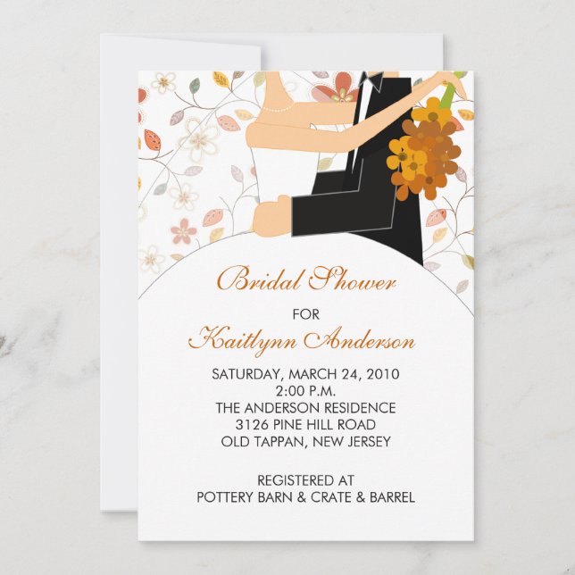 Fall Floral Bride Bridal Shower Invitation (Front)