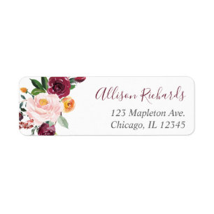 Fall floral burgundy blush pink greenery