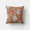Fall Floral Burnt Orange and Sepia Pillow
