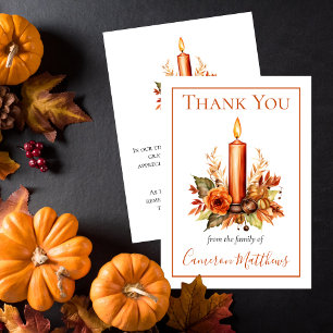 Fall Floral   Candle Floral Bereavement Thank You Card