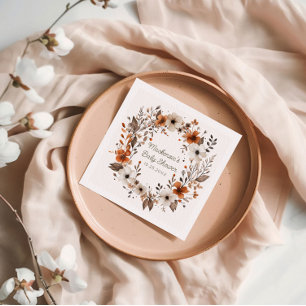 Fall Floral Cottagecore Baby Shower Napkin