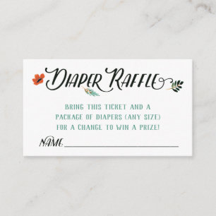 Fall Floral Diaper Raffle Card