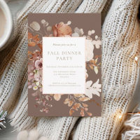  Fall Floral Dinner Party Thanksgiving Invitation