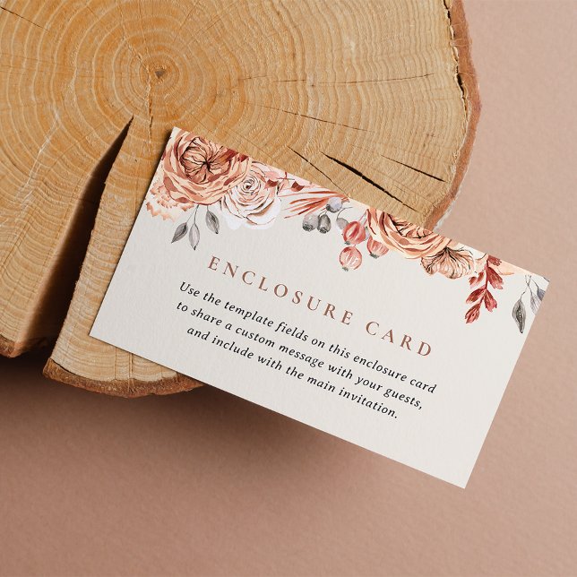 Fall Floral Editable Baby Shower Enclosure Card (Creator Uploaded)