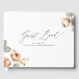 Fall Floral Elegant Wedding Guest Book