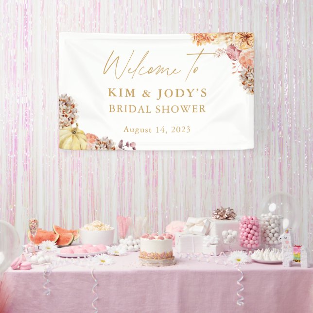 Fall Floral Fall In Love Bridal Shower Welcome  Banner (Party)
