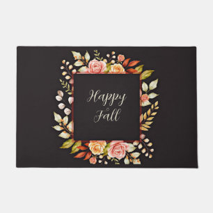 Fall floral frame with customisable text doormat