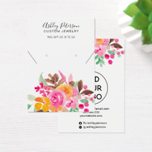 Fall floral girly jewellery earring necklace displ