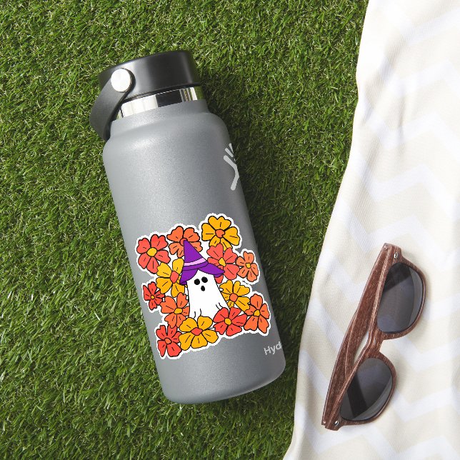Fall Floral Halloween Ghost  (HydroFlask Insitu)