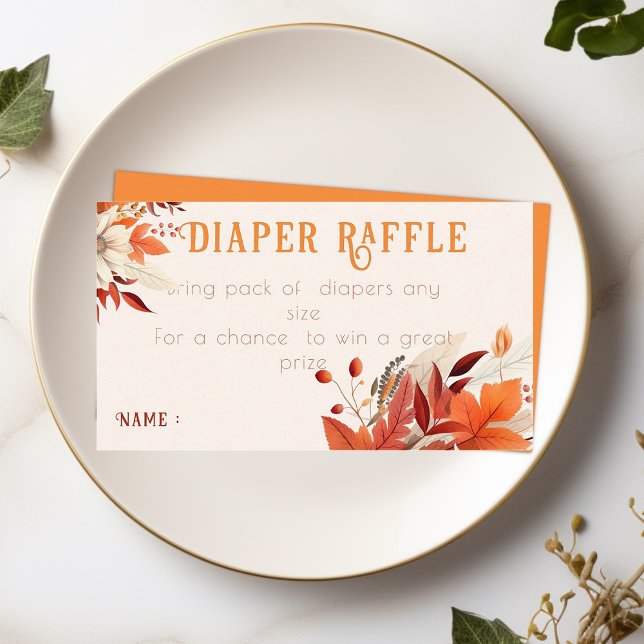 fall floral leaves baby shower  enclosure card (Creator Uploaded)