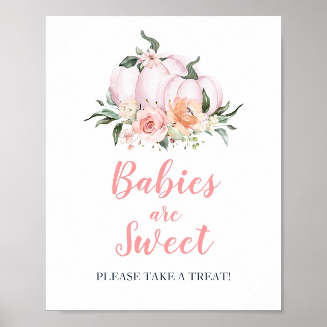 Fall Floral Little Pumpkin Babies are Sweet Poster (Front)