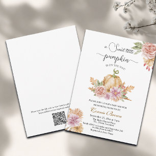 Fall Floral Little Pumpkin on the Way Baby Shower Invitation