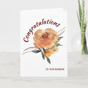 Fall Floral Marriage Congratulations Card