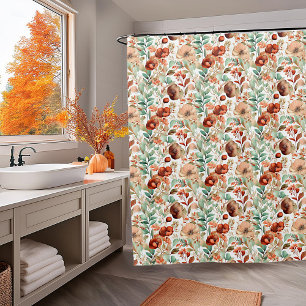 Fall floral pattern shower curtain