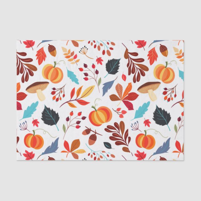 Fall Floral Pattern Tissue Paper (Front)