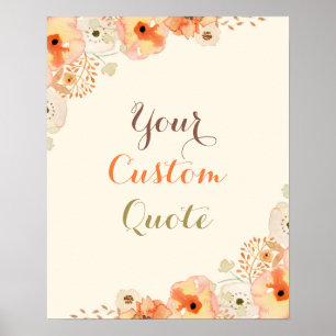 Fall floral Personalized quote Custom quote print