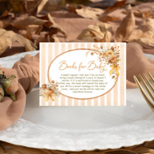 Fall Floral Pumpkin Baby Shower Book Request Enclosure Card