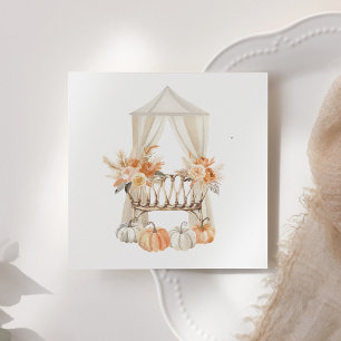 Fall Floral Pumpkin Baby Shower Napkin