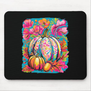 Fall Floral Pumpkin,boho Floral Fall,girly Autumn Mouse Mat