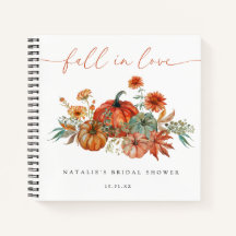 Fall Floral Pumpkin Bridal Shower Guest Book