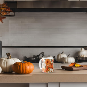 Fall Floral Pumpkin Coffee Mug