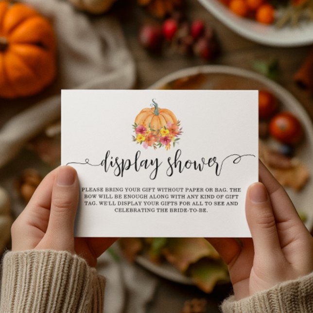 Fall Floral Pumpkin Display shower Bridal Shower  Enclosure Card (Creator Uploaded)