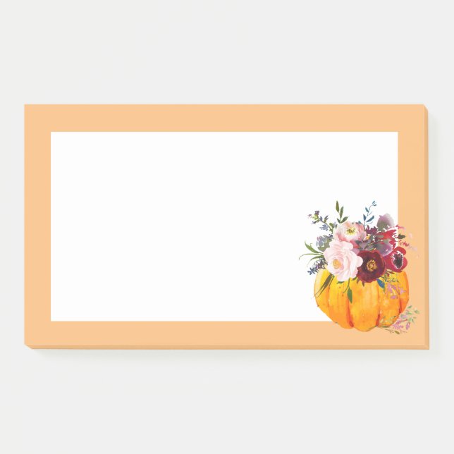 fall, floral, pumpkin post-it notes (Front)