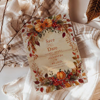 Fall Floral Pumpkin Rustic Wedding