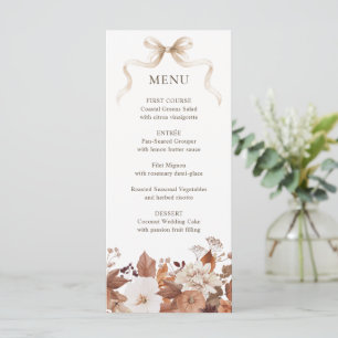 Fall Floral Pumpkin Wedding Menu