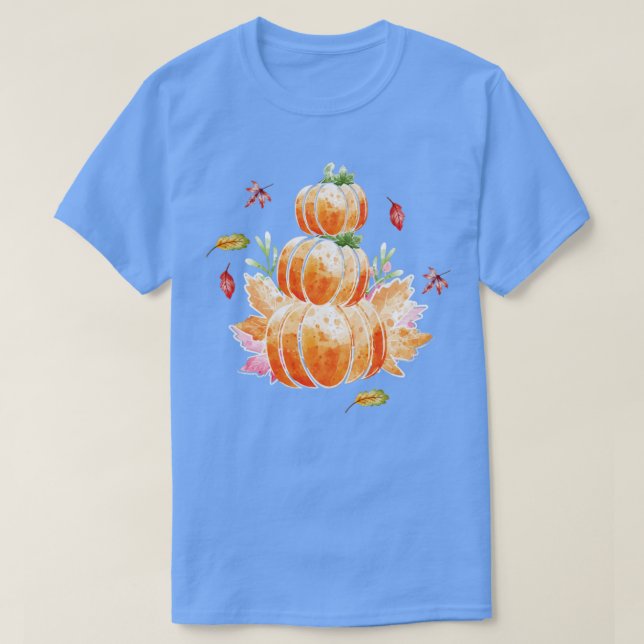 Fall Floral Pumpkins 1 T-Shirt (Design Front)