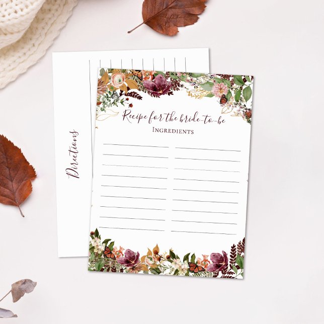 Fall Floral Recipe For The Bride Postcard (Creator Uploaded)