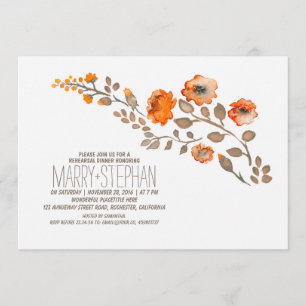 fall floral rehearsal dinner invitation