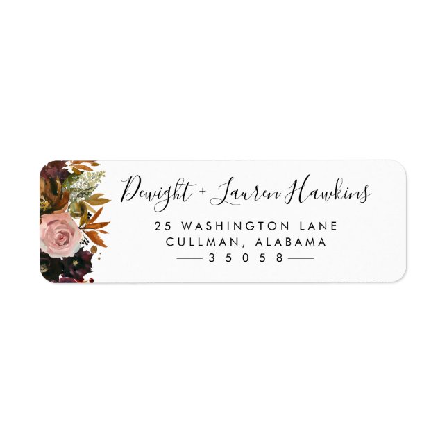 Fall Floral | Return Address Label (Front)
