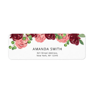 Fall floral return address label