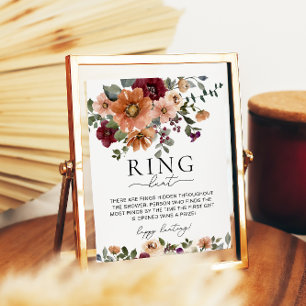 Fall Floral Ring Hunt Bridal Shower Game Poster