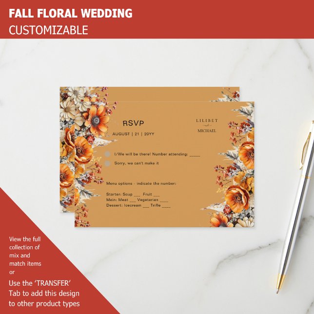 FALL FLORAL RSVP | ORANGE FLOWERS | RUSTIC WEDDING (Creator Uploaded)